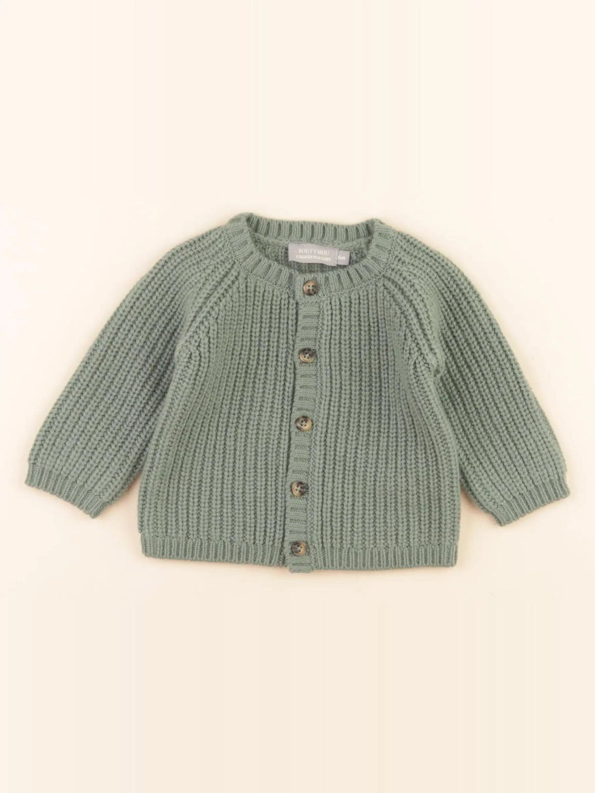 Boutchou - gilet vert - 6 mois