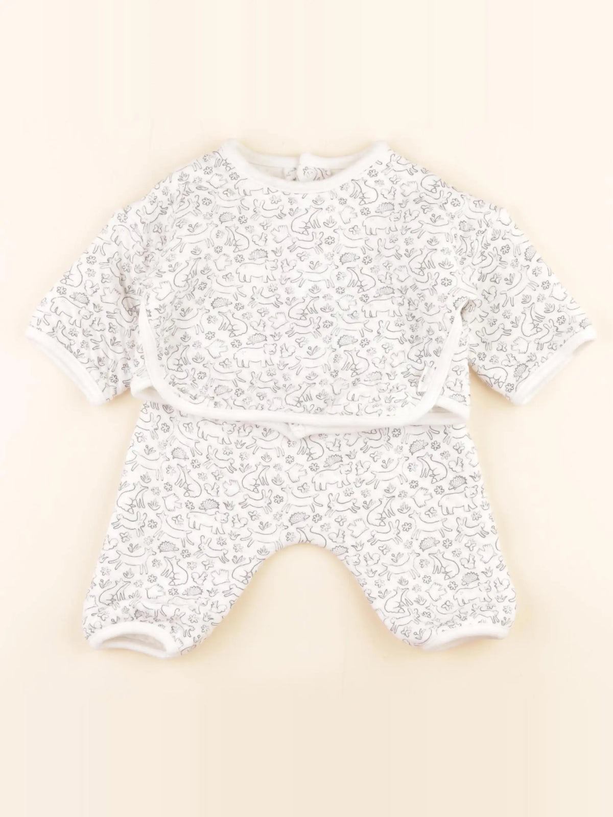 La Redoute - ensemble blanc, gris - 3 mois