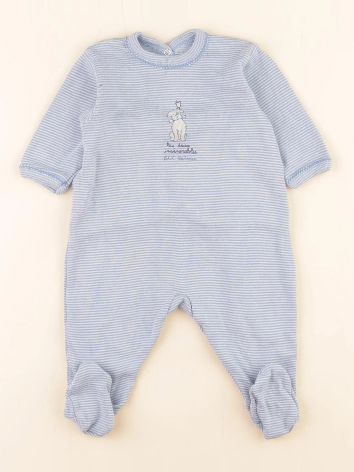 Petit Bateau - pyjama coton bleu - 3 mois