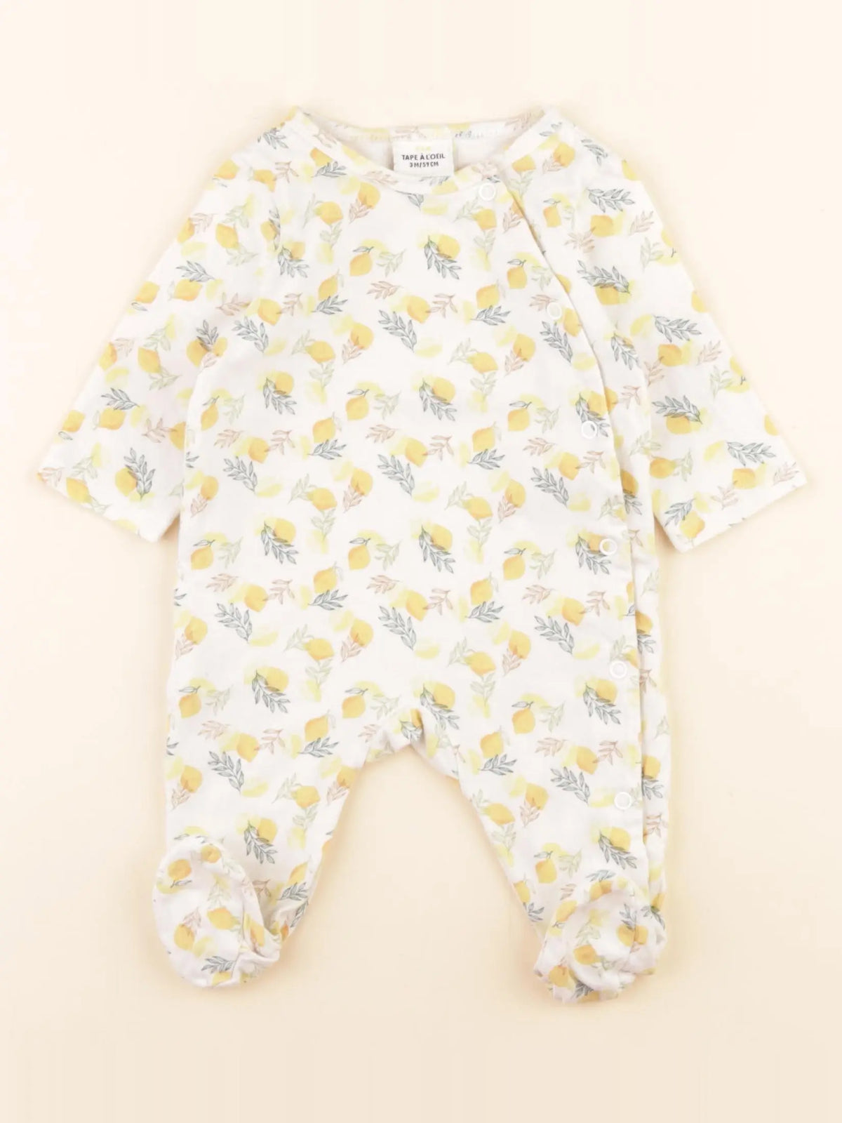 Tape à l'oeil - pyjama coton jaune - 3 mois