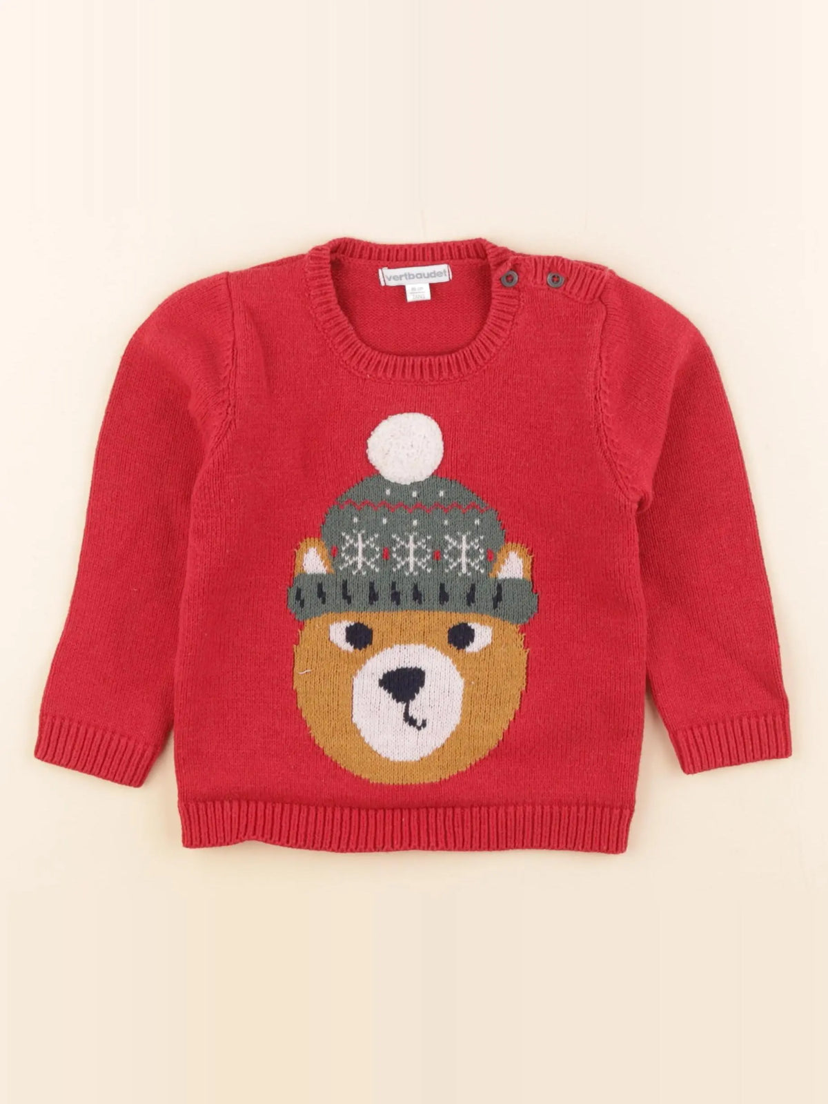 Vertbaudet - pull rouge - 2 ans