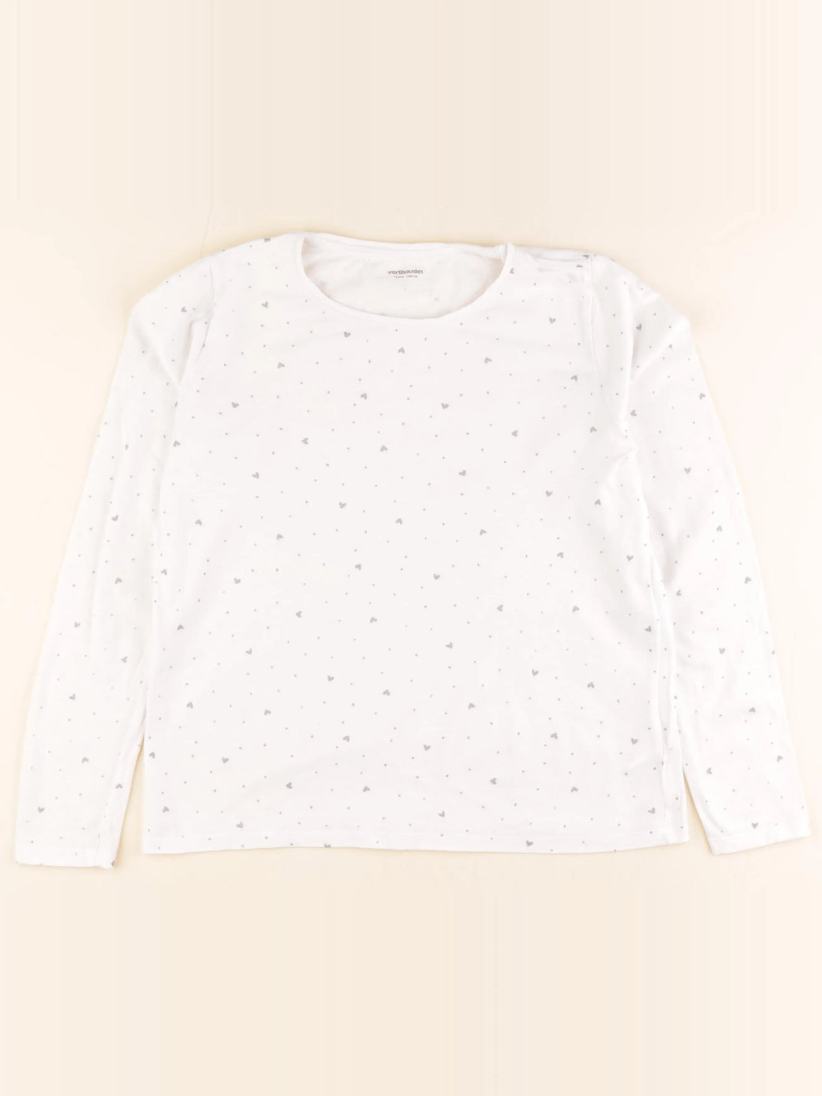 Vertbaudet - tee-shirt blanc, gris - 12 ans