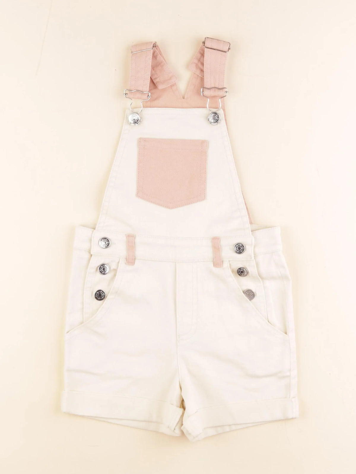 Louis Louise - salopette beige, rose - 6 ans