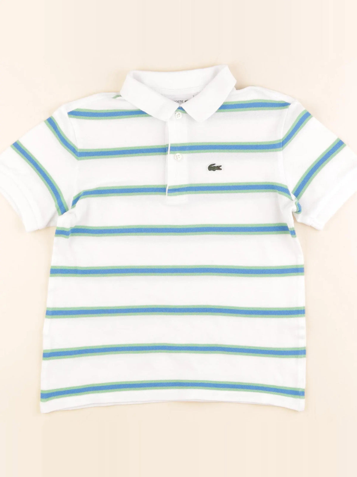 Lacoste - polo blanc, bleu - 8 ans