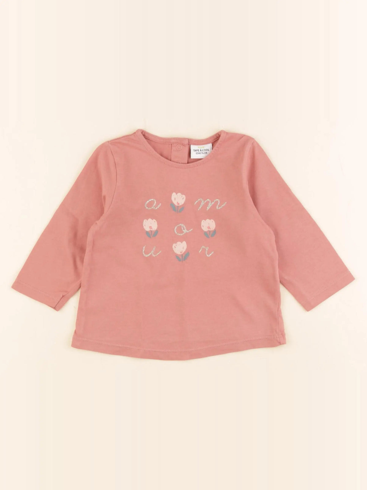Tape à l'oeil - tee-shirt rose - 12 mois