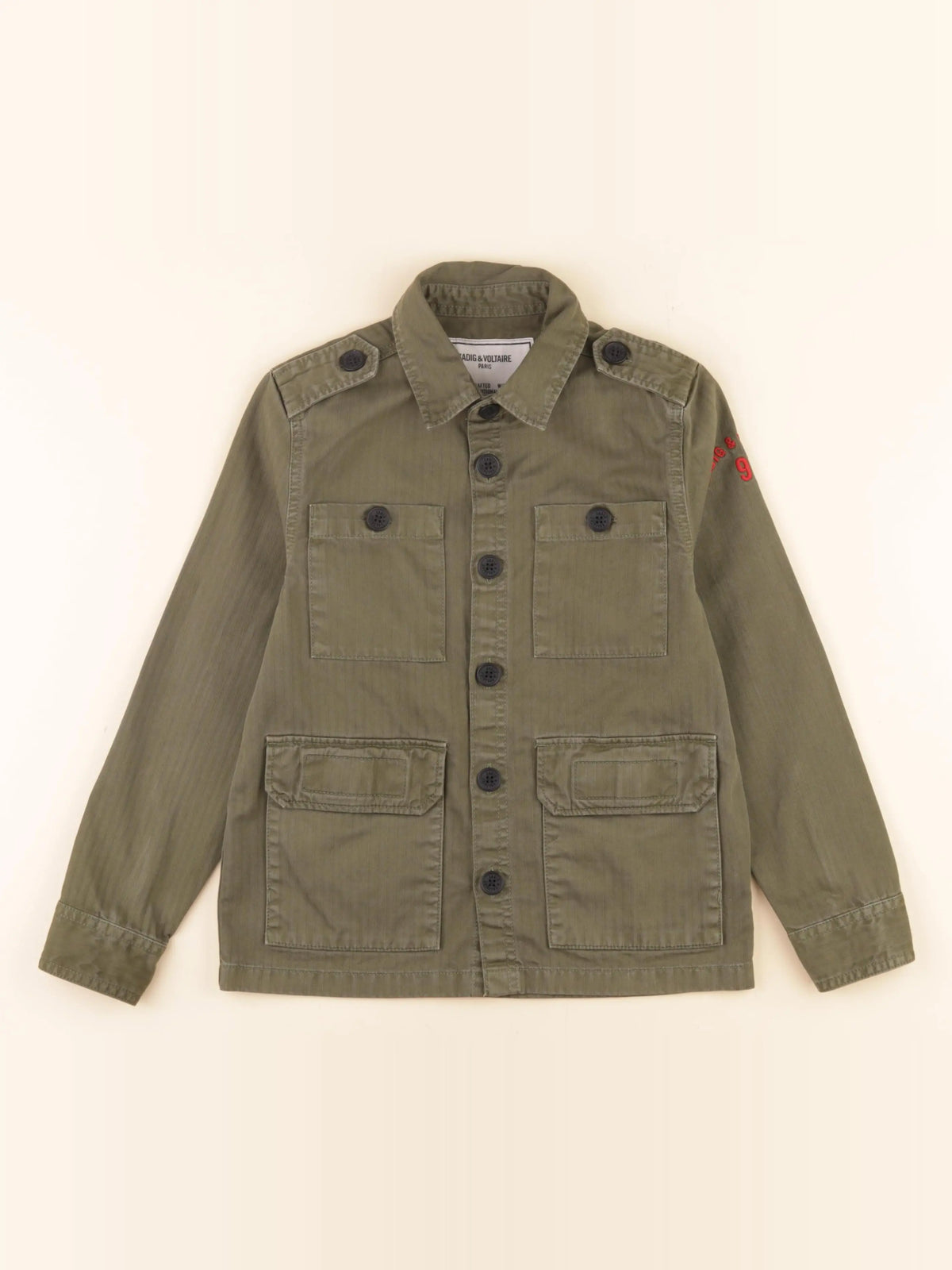 Zadig & Voltaire - veste imprimé au dos vert - 8 ans