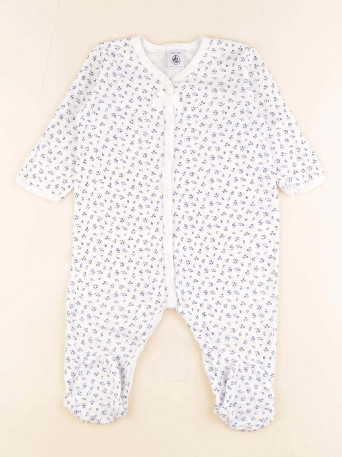 Petit Bateau - pyjama coton blanc - 24 mois