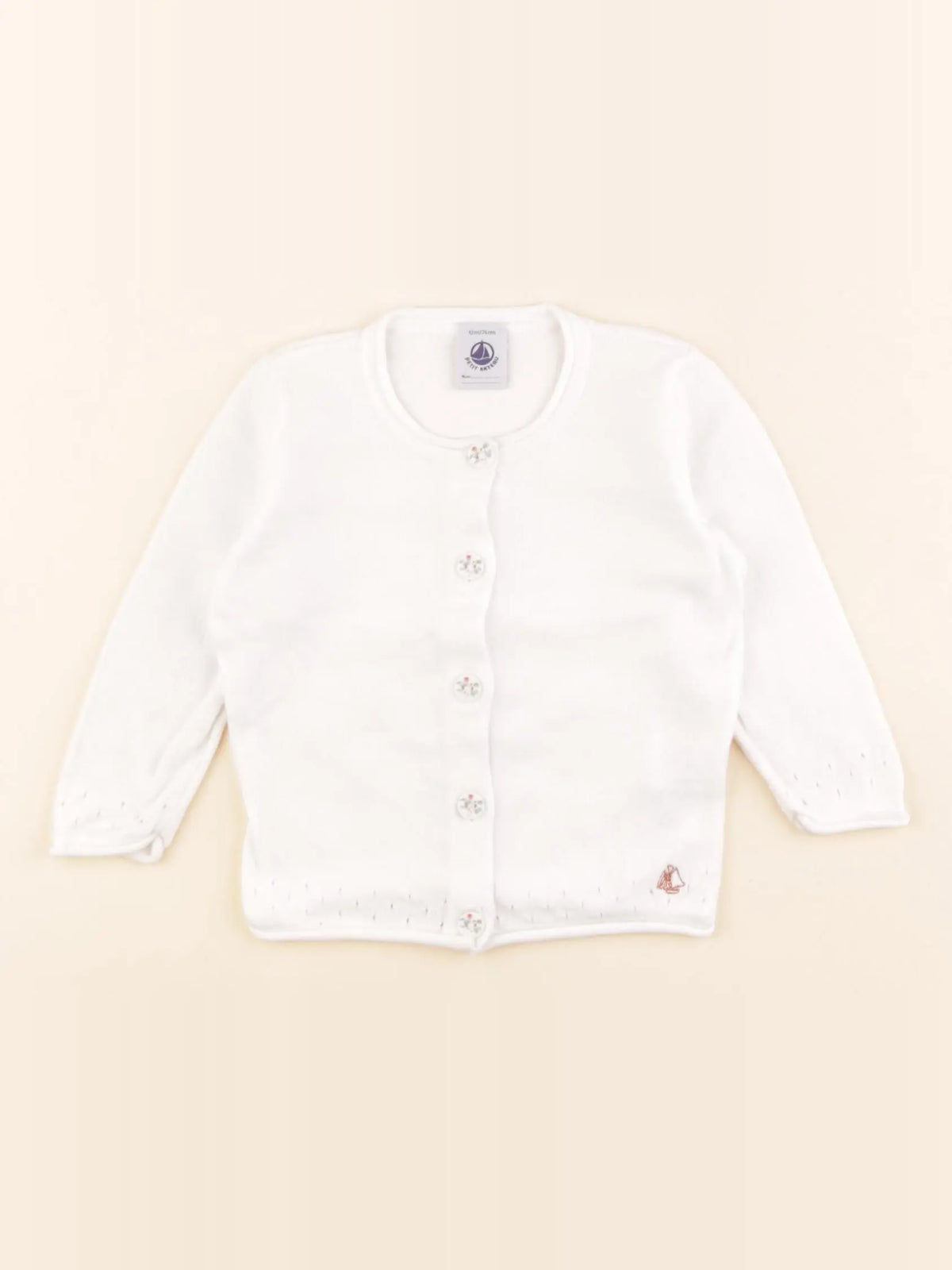 Petit Bateau - gilet blanc - 12 mois