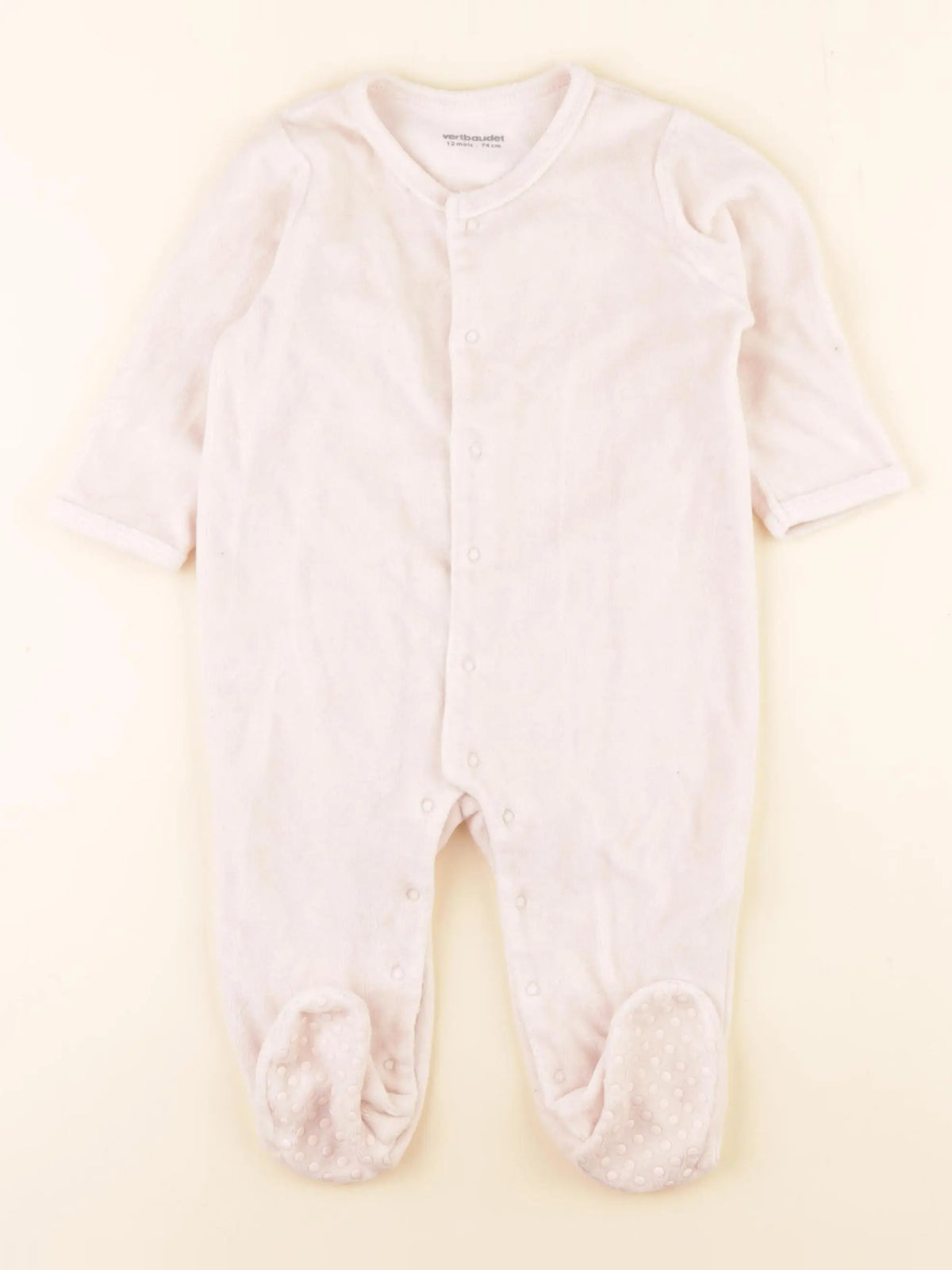 Vertbaudet - pyjama velours rose - 12 mois