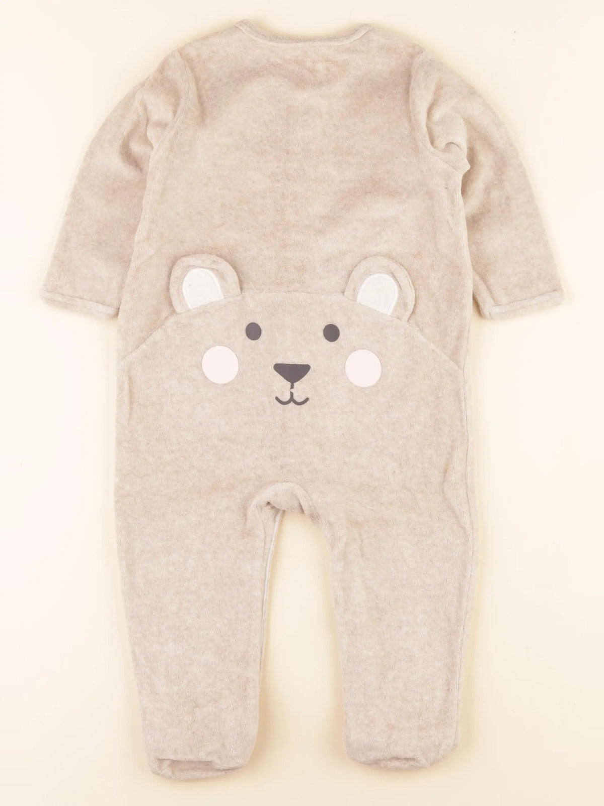 Vertbaudet - pyjama velours beige - 18 mois