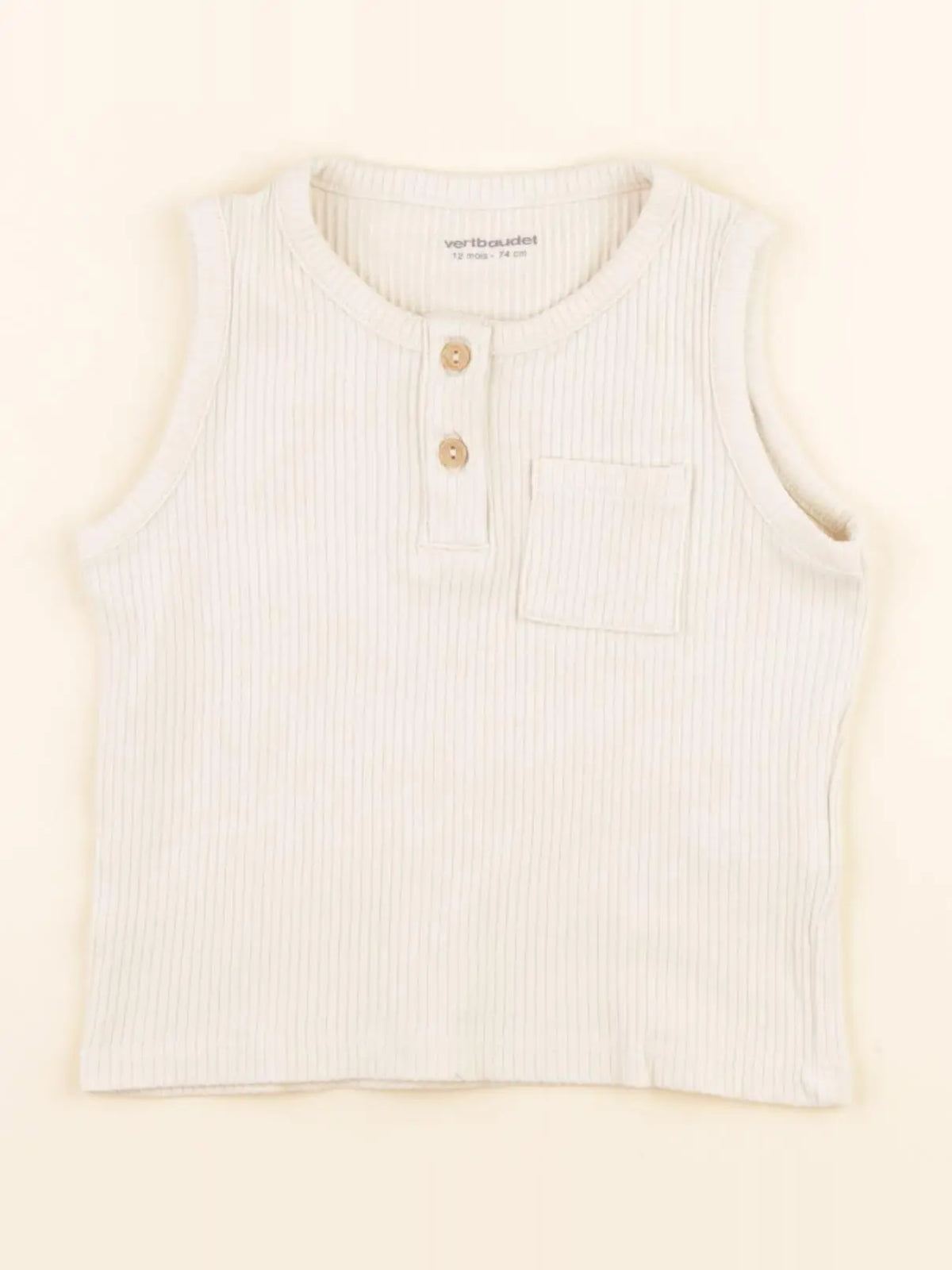 Vertbaudet - débardeur beige - 12 mois