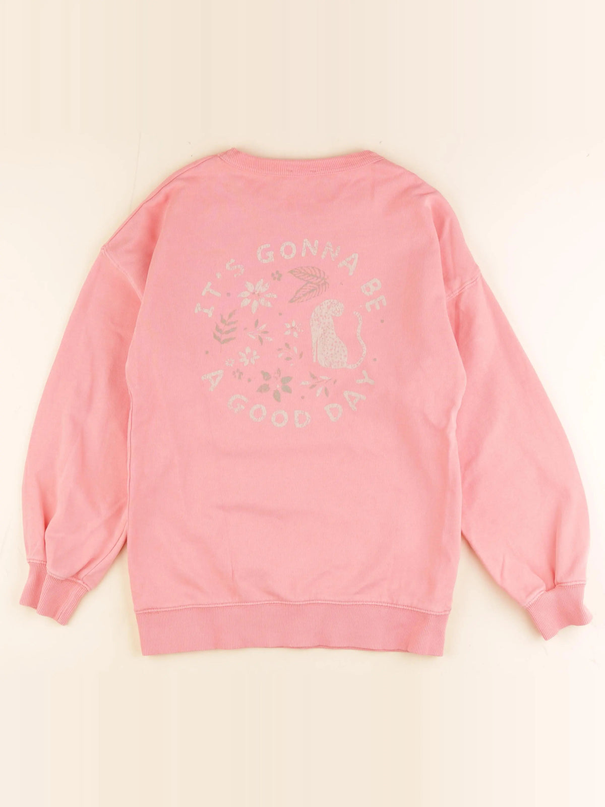 Vertbaudet - sweat imprimé au dos rose - 10 ans