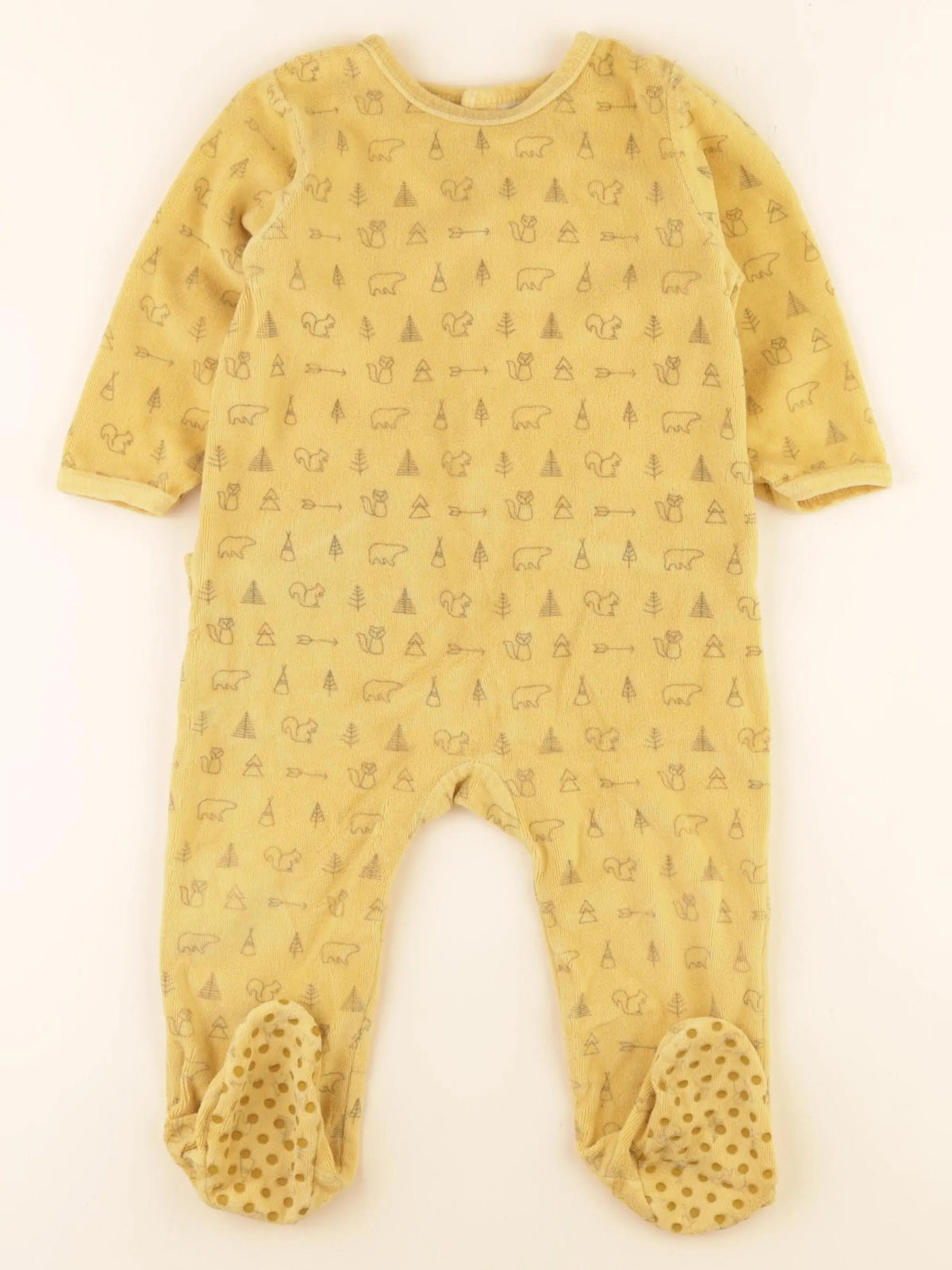 Vertbaudet - pyjama velours jaune - 18 mois