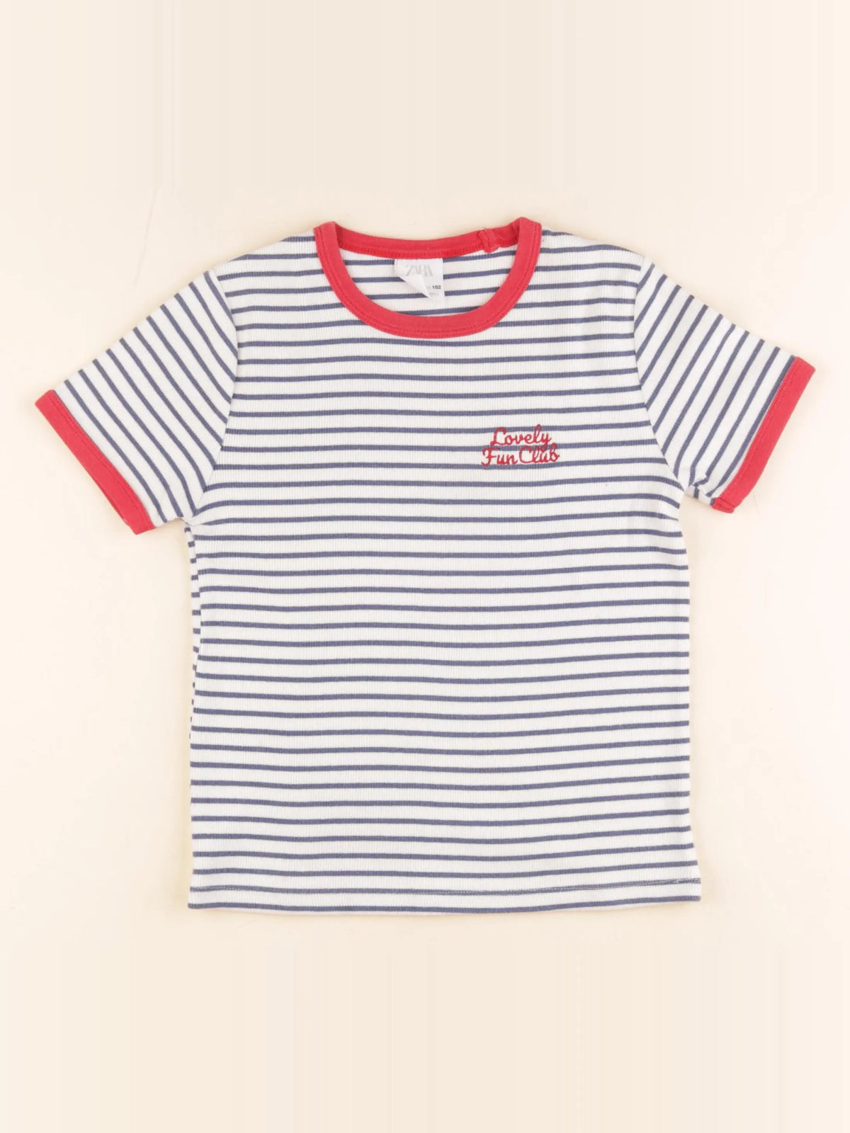 Zara - tee-shirt bleu, blanc - 11/12 ans