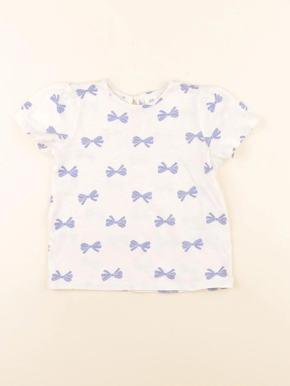 H&M - tee-shirt bleu, beige - 2/3 ans