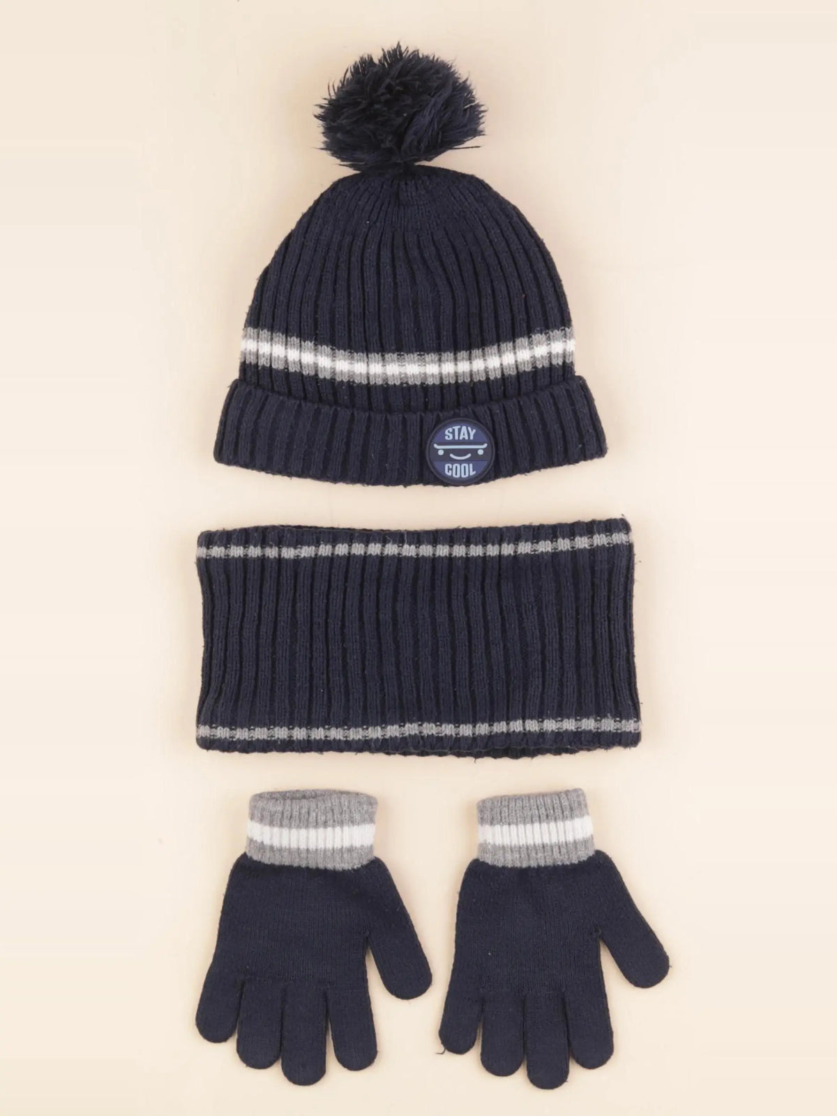 Vertbaudet - ensemble bonnet/gants/tour de cou bleu - 8/10 ans