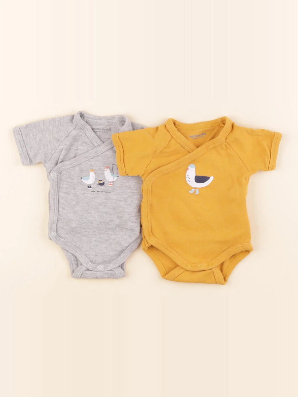 Vertbaudet - lot de 2 bodies en coton multicolore - 1 mois