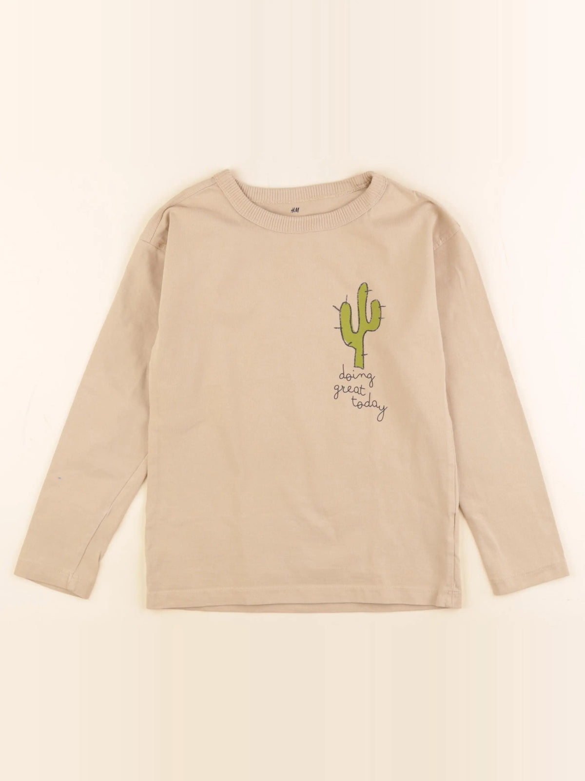 H&M - tee-shirt imprimé au dos beige - 6/8 ans