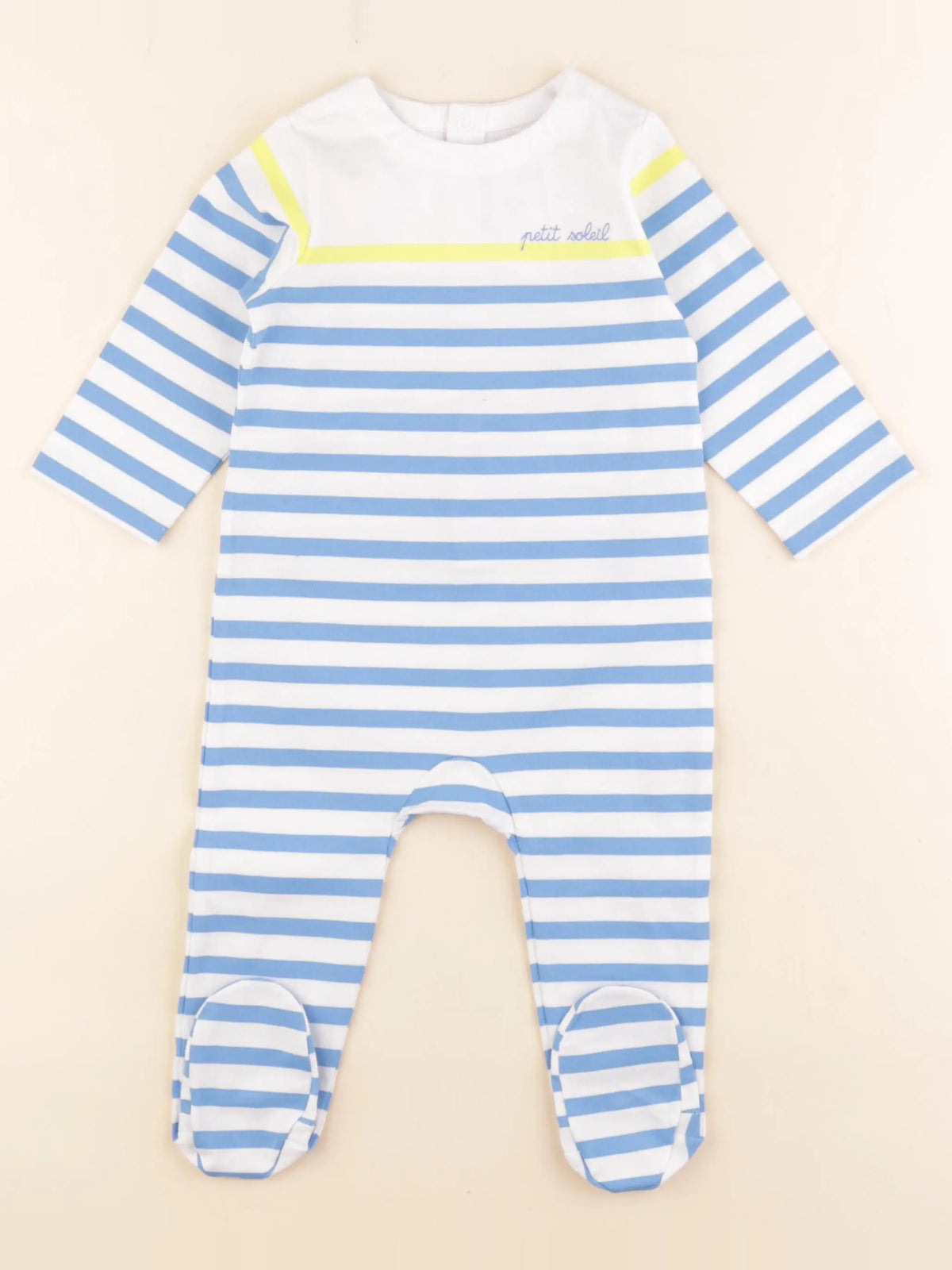 Jacadi - pyjama coton bleu, blanc - 12 mois