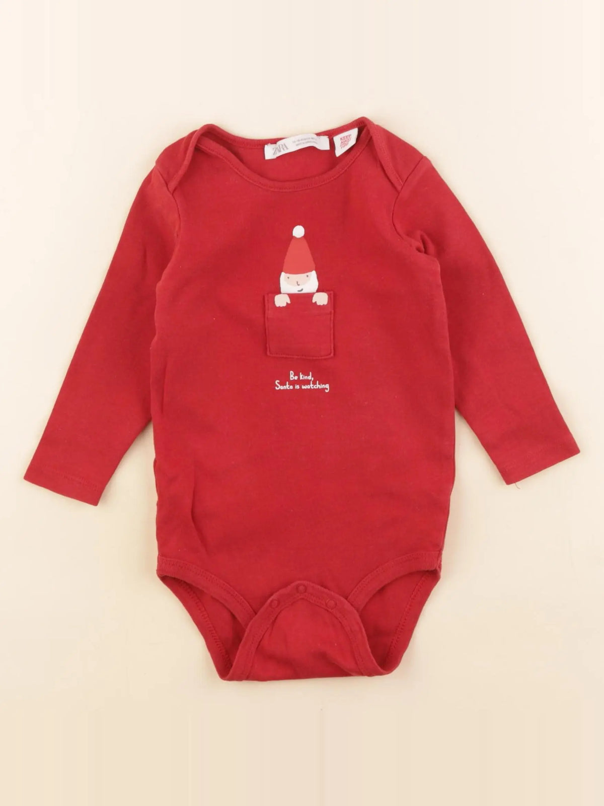 Zara - body rouge - 12/18 mois