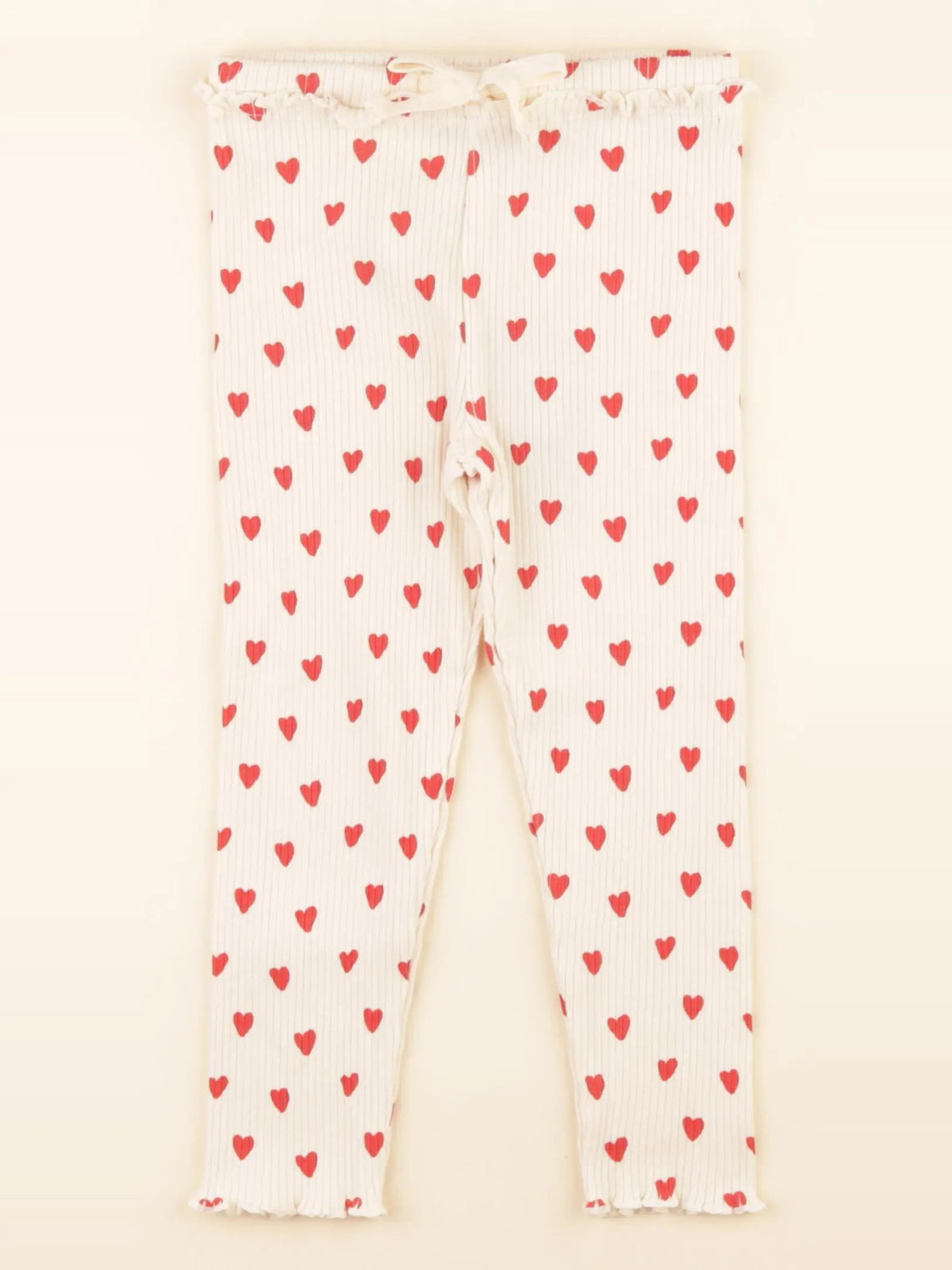 Boutchou - legging beige, rouge - 3 ans