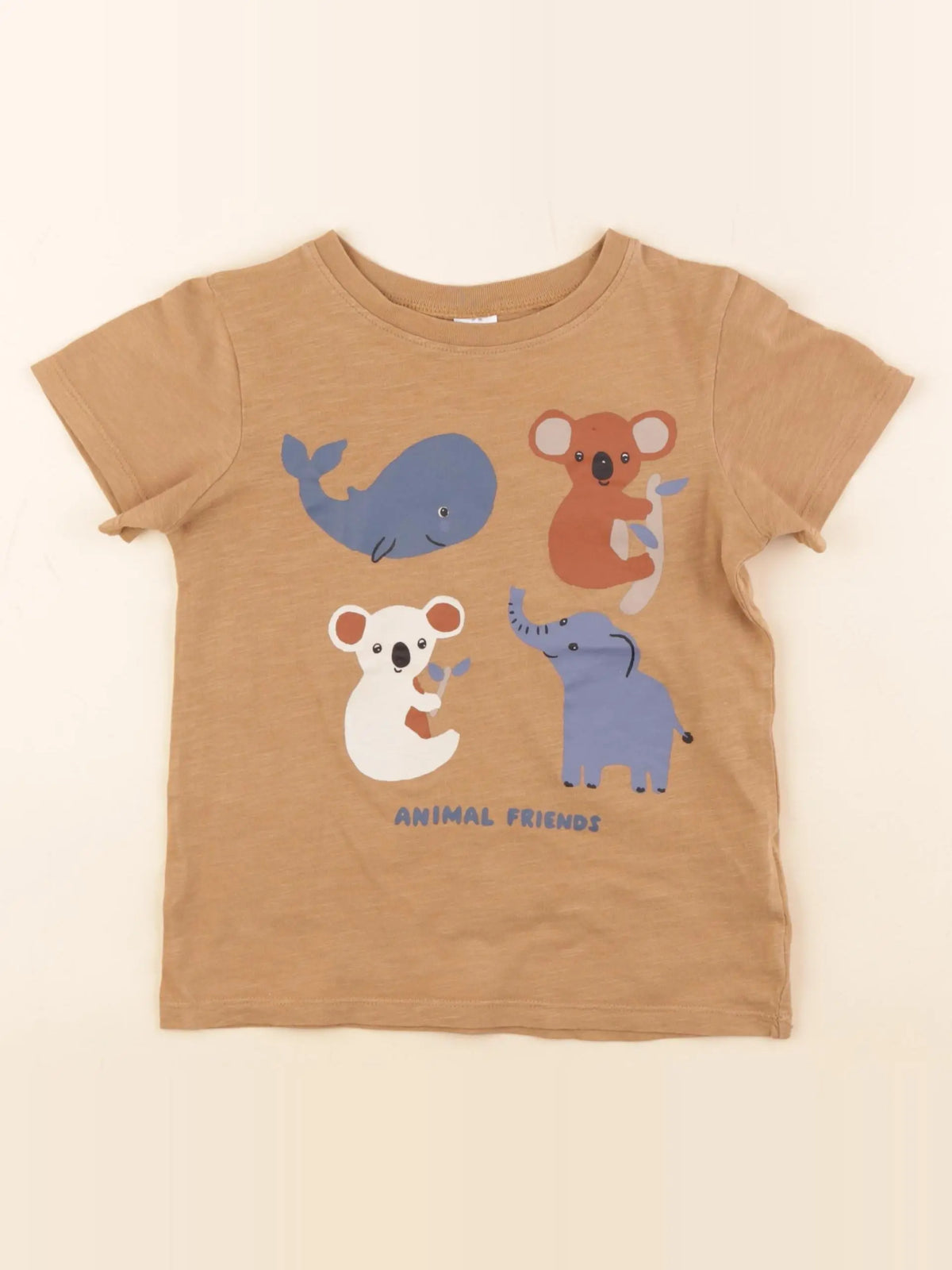 H&M - tee-shirt marron - 2/3 ans