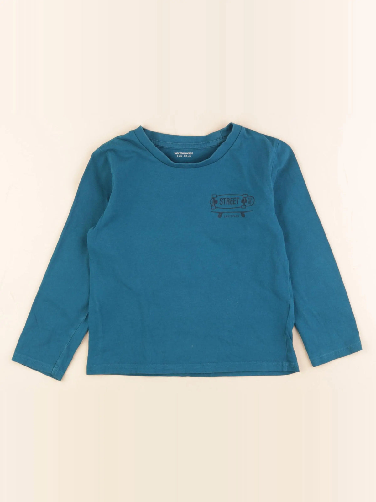 Vertbaudet - tee-shirt bleu - 6 ans