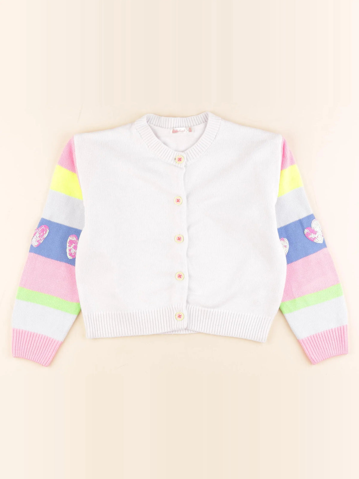 Billie Blush - gilet blanc, rose - 6 ans