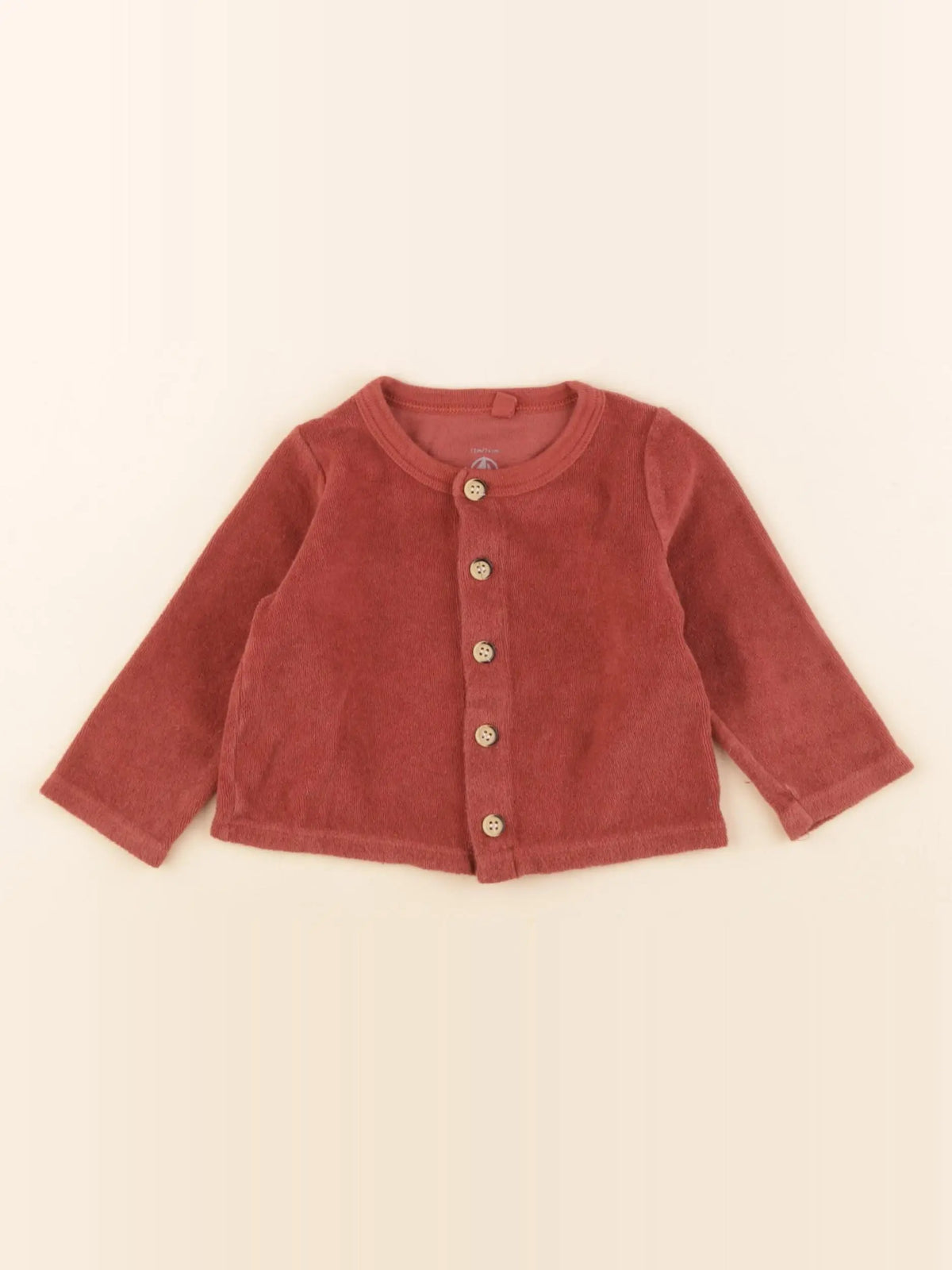 Petit Bateau - gilet rouge - 12 mois