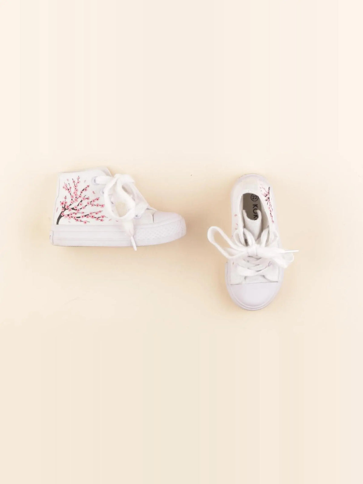 Koko art - tennis à scratch/ lacets blanc - pointure 22