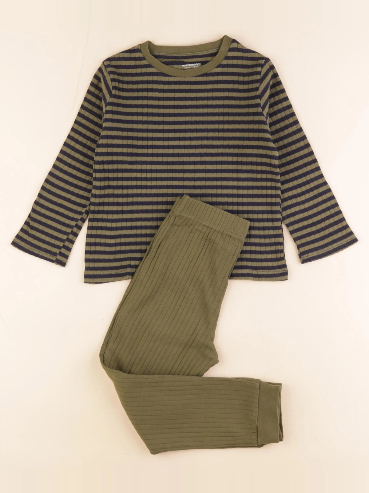 Vertbaudet - pyjama coton vert - 5 ans