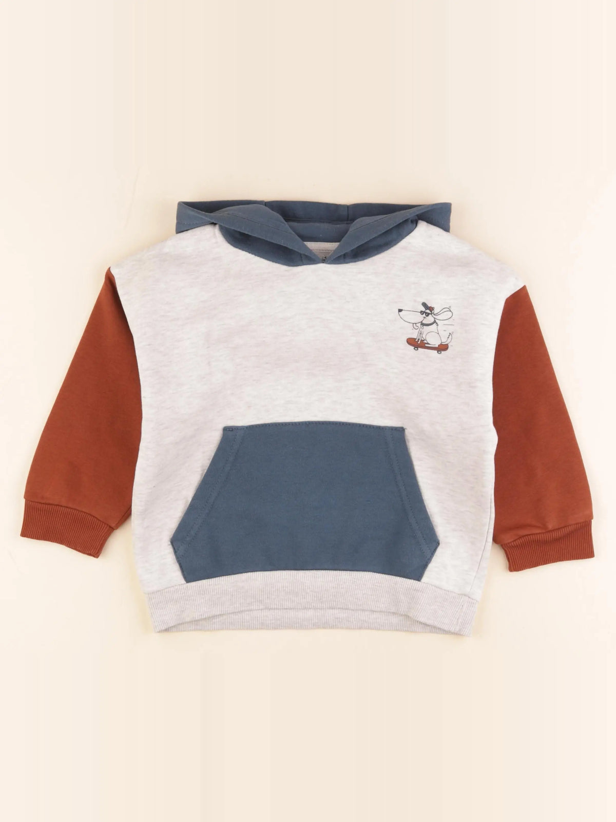 Vertbaudet - sweat coton beige, marron - 4 ans