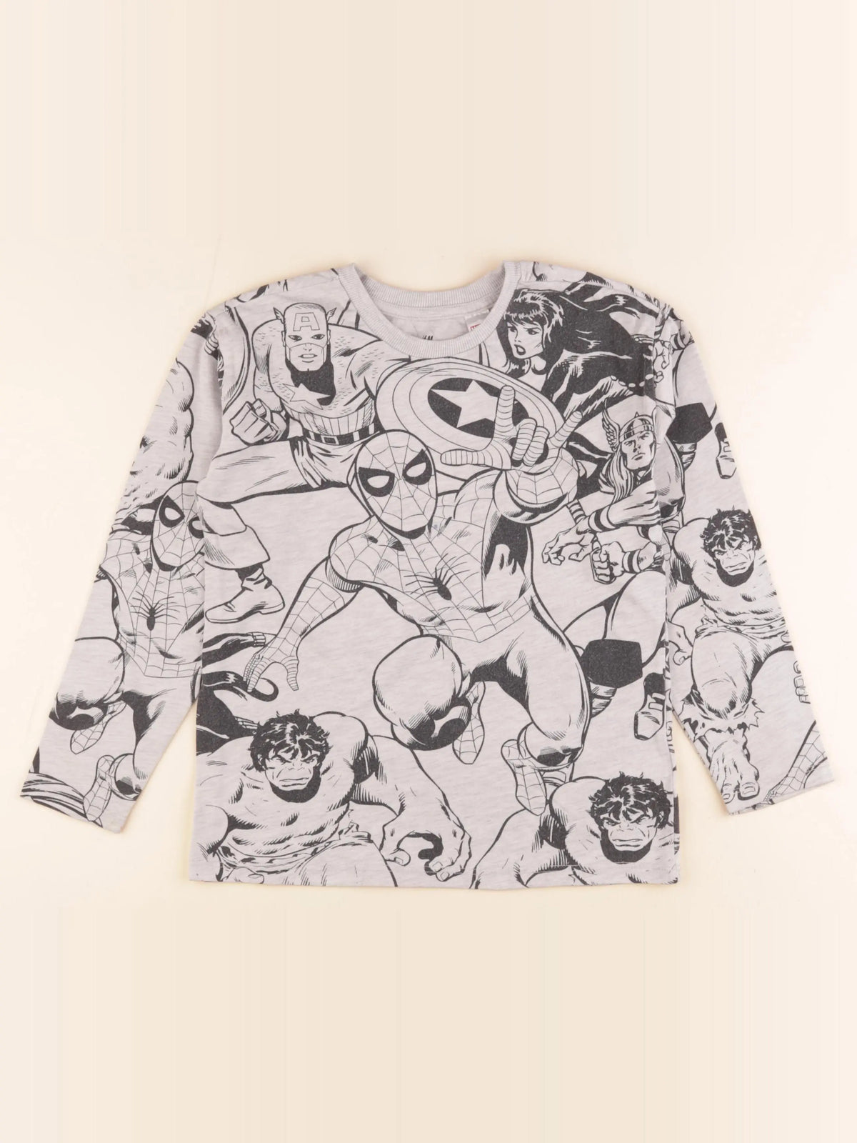H&M - tee-shirt gris, noir - 6/7 ans