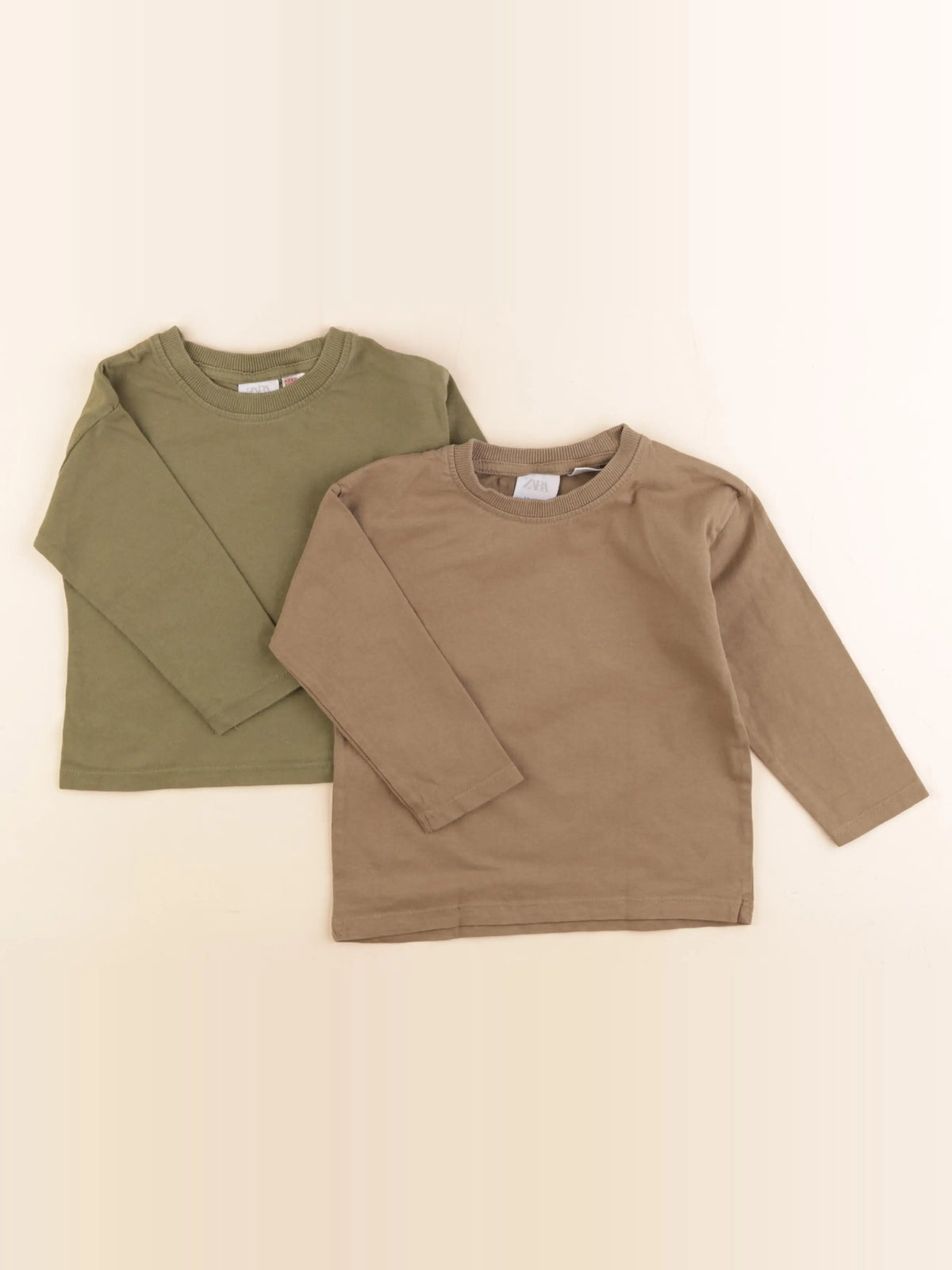 Zara - lot de 2 tee-shirts vert - 12/18 mois