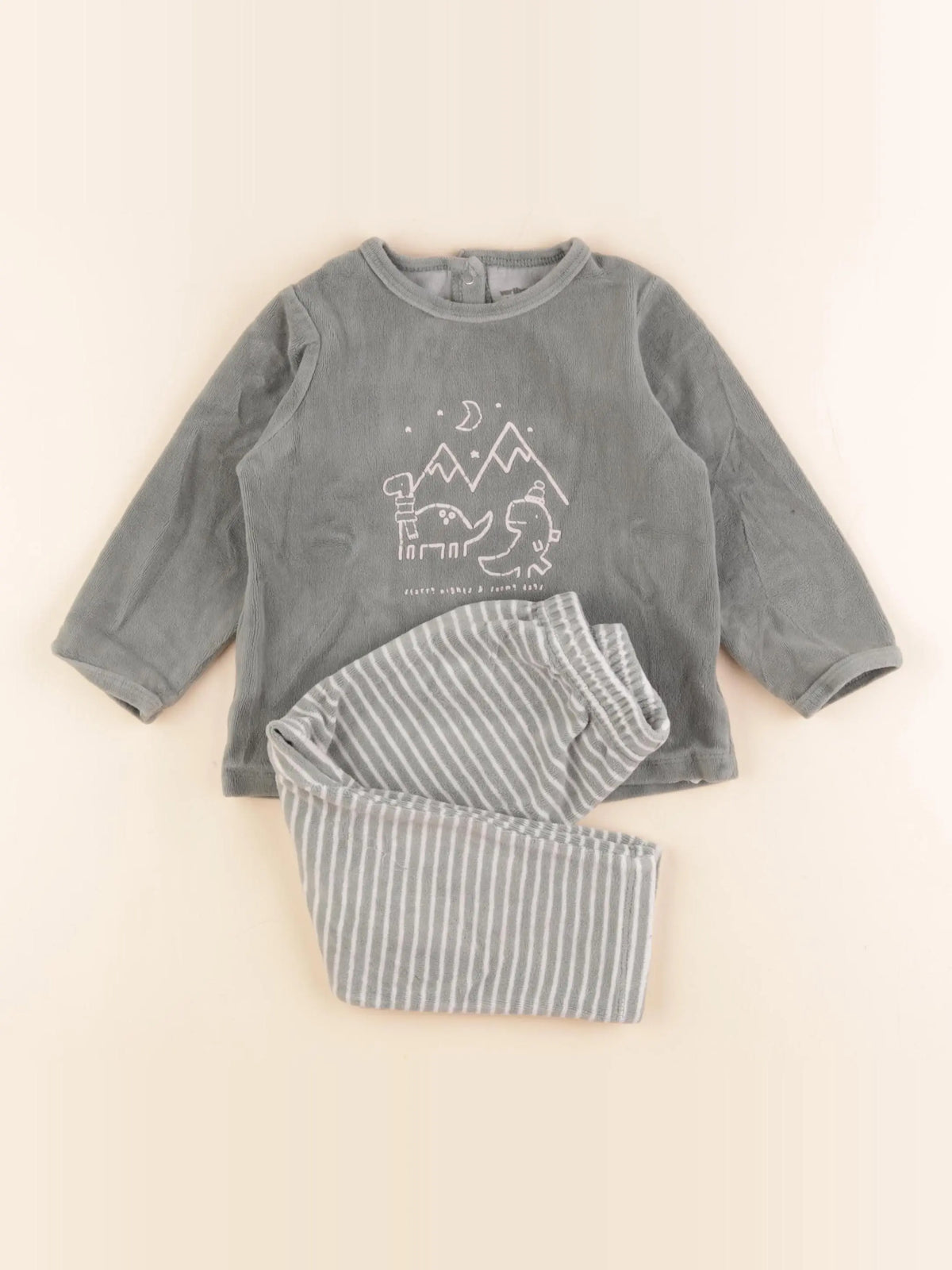 Vertbaudet - pyjama velours vert - 2 ans