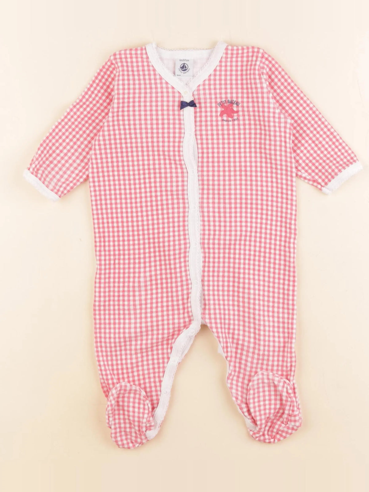 Petit Bateau - pyjama coton rose - 6 mois