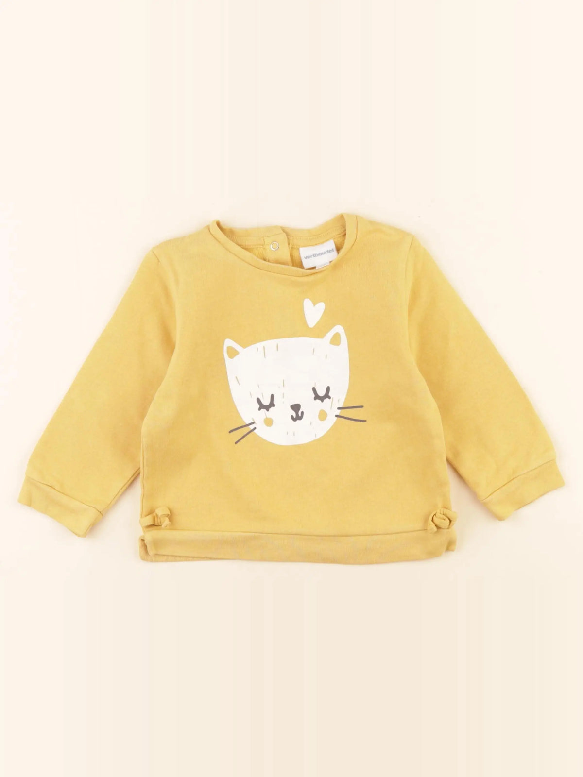 Vertbaudet - sweat jaune - 18 mois