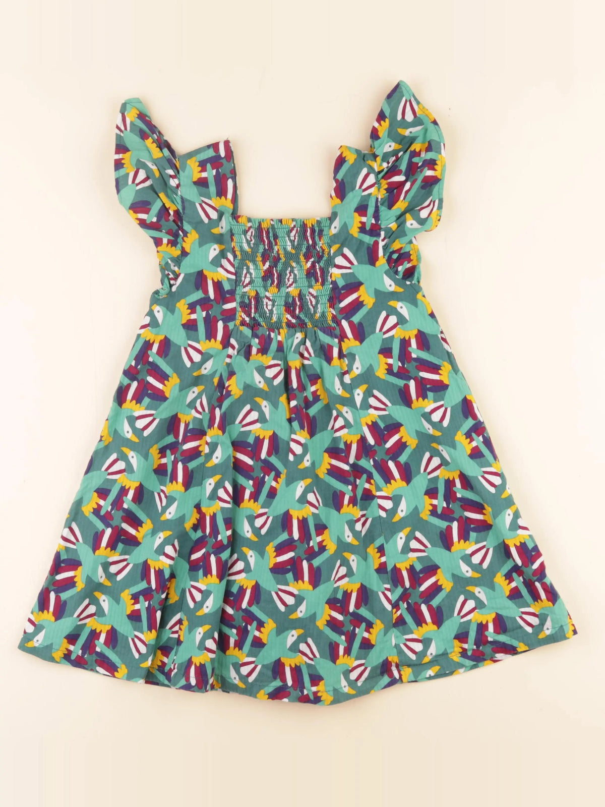 Okaidi - robe multicolore, vert - 5 ans