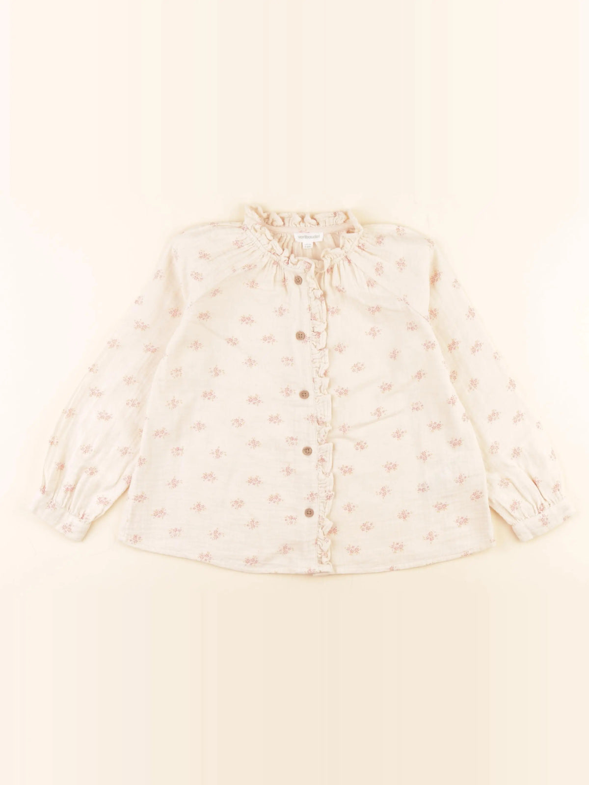Vertbaudet - blouse beige, rose - 5 ans