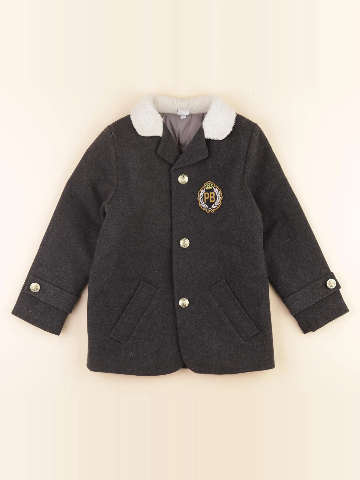 Petit Bateau - manteau gris - 6 ans