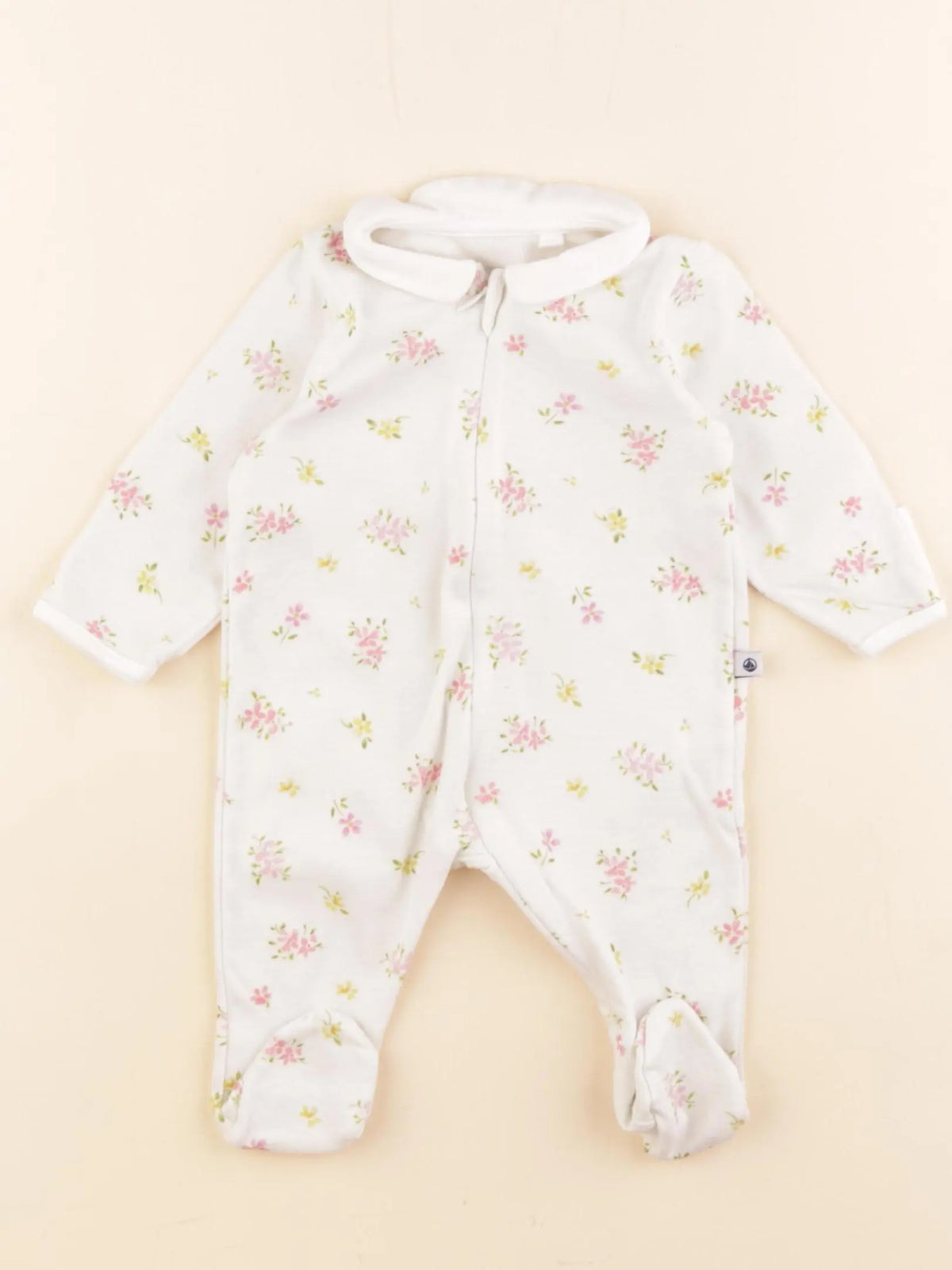 Petit Bateau - pyjama coton beige, rose - 1 mois