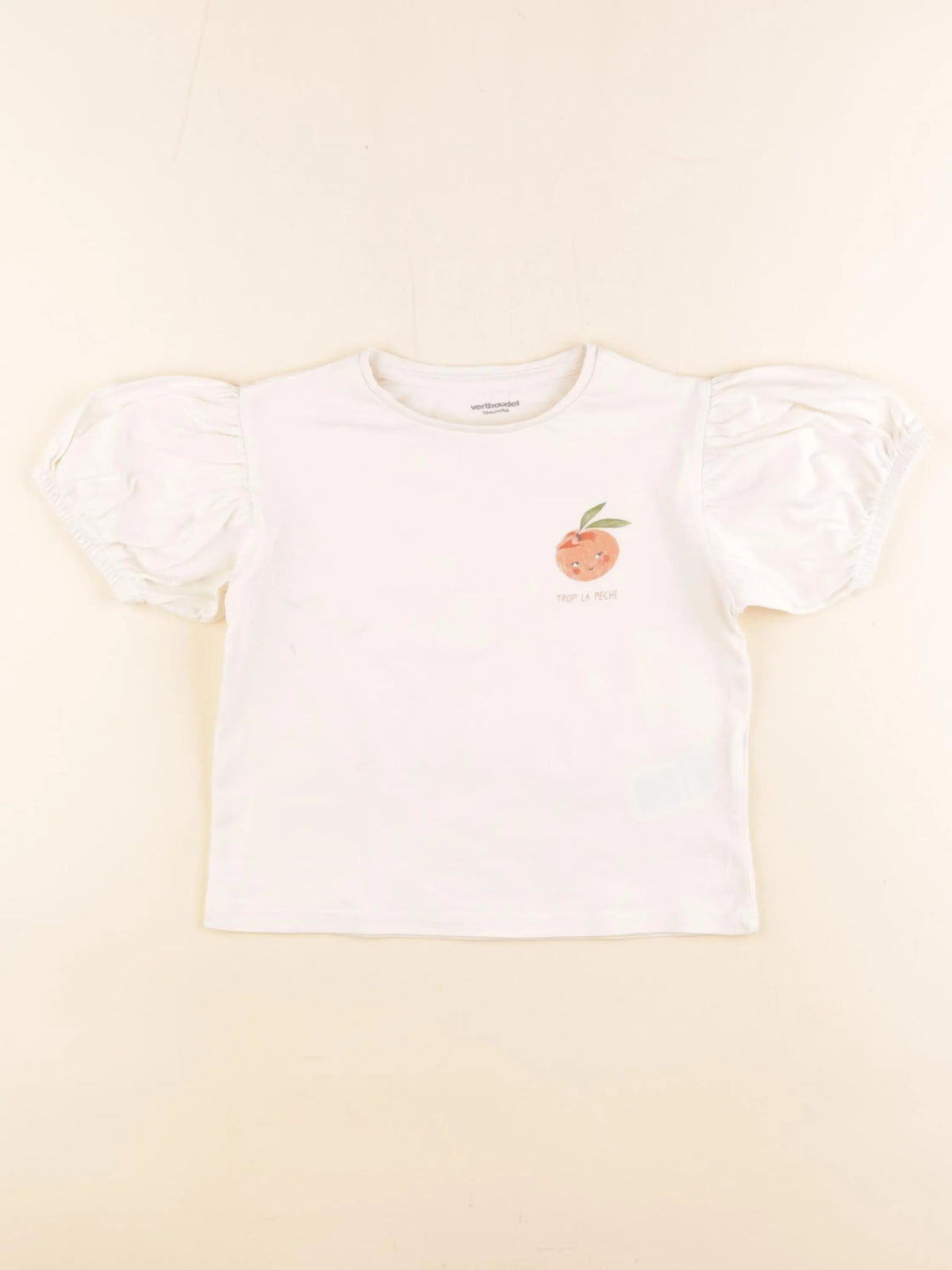 Vertbaudet - tee-shirt beige - 4 ans