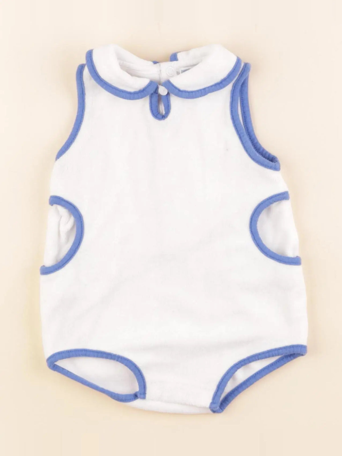 Jacadi - combinaison bleu, blanc - 6 mois