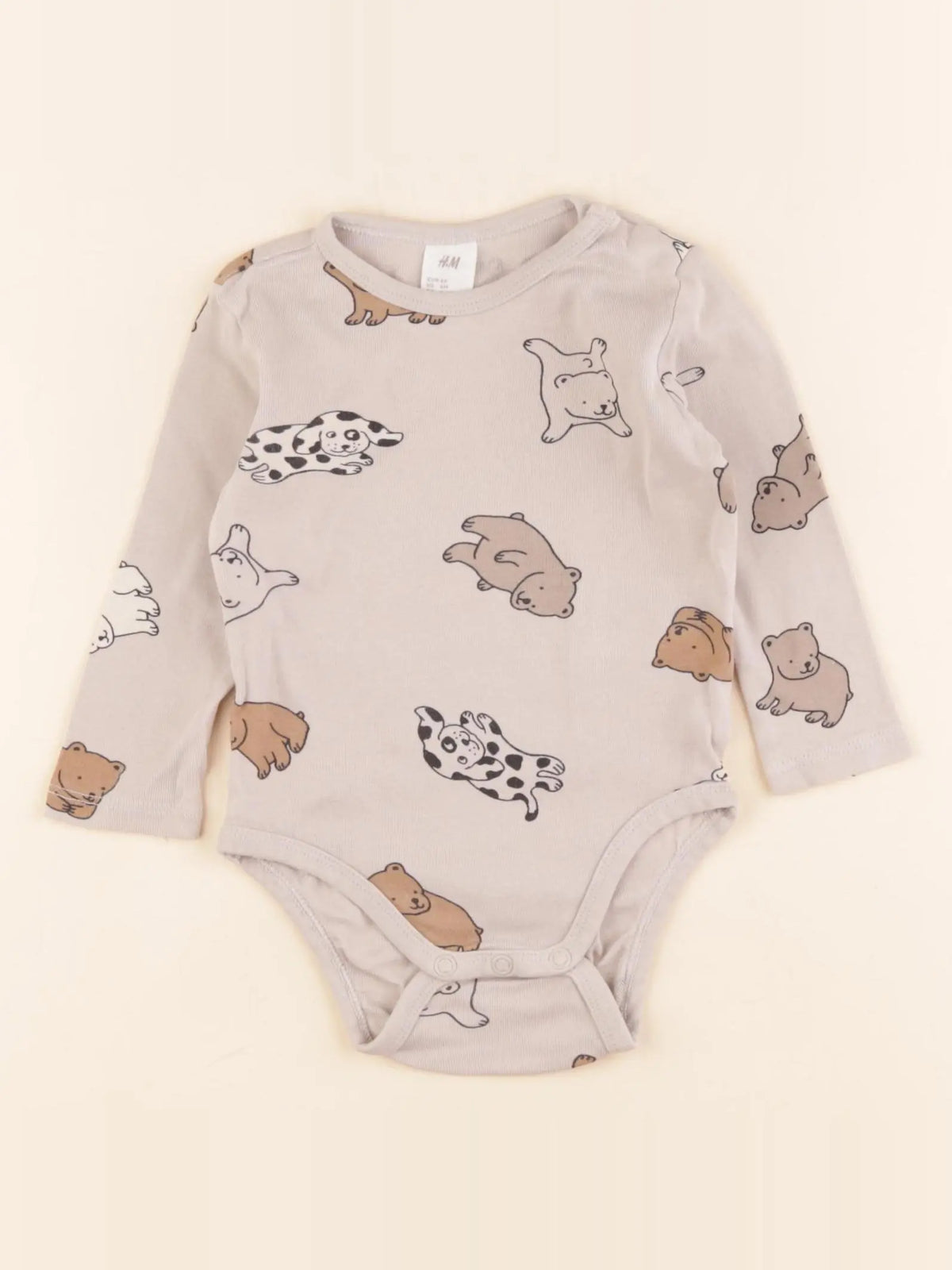 H&M - body beige - 4/6 mois