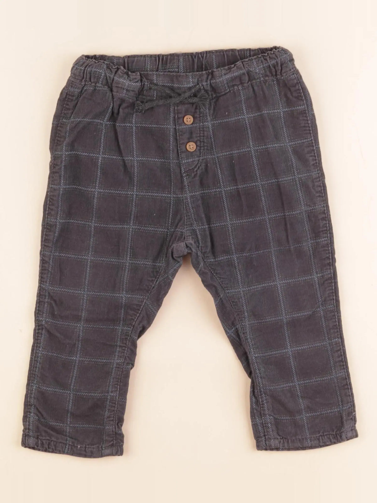 H&M - pantalon doublé gris - 9/12 mois