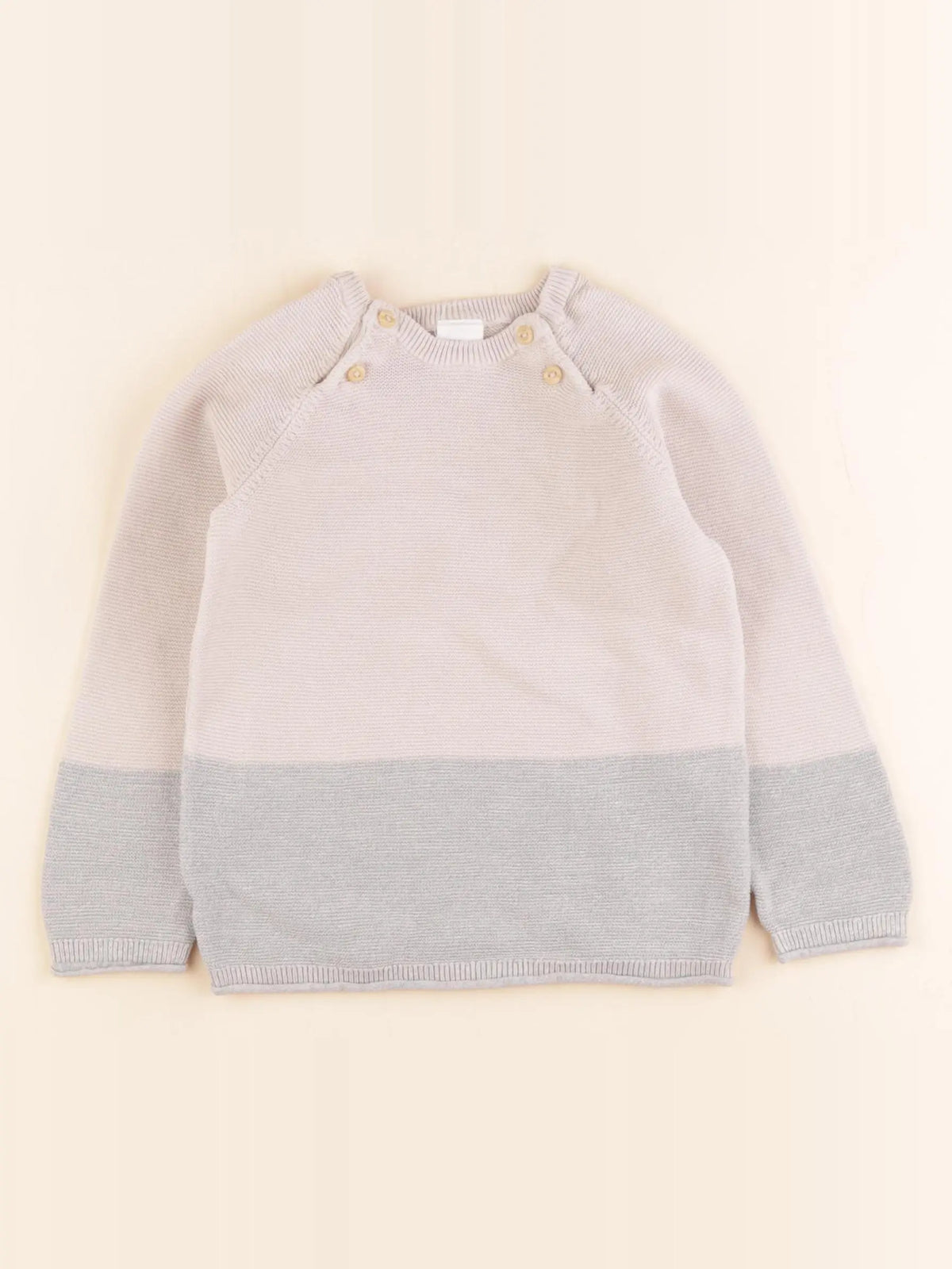 H&M - pull beige, vert - 18/24 mois