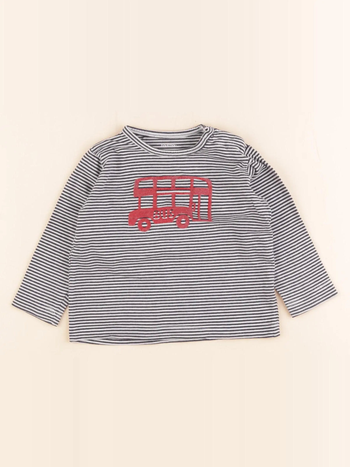 Boutchou - tee-shirt bleu, blanc - 12 mois