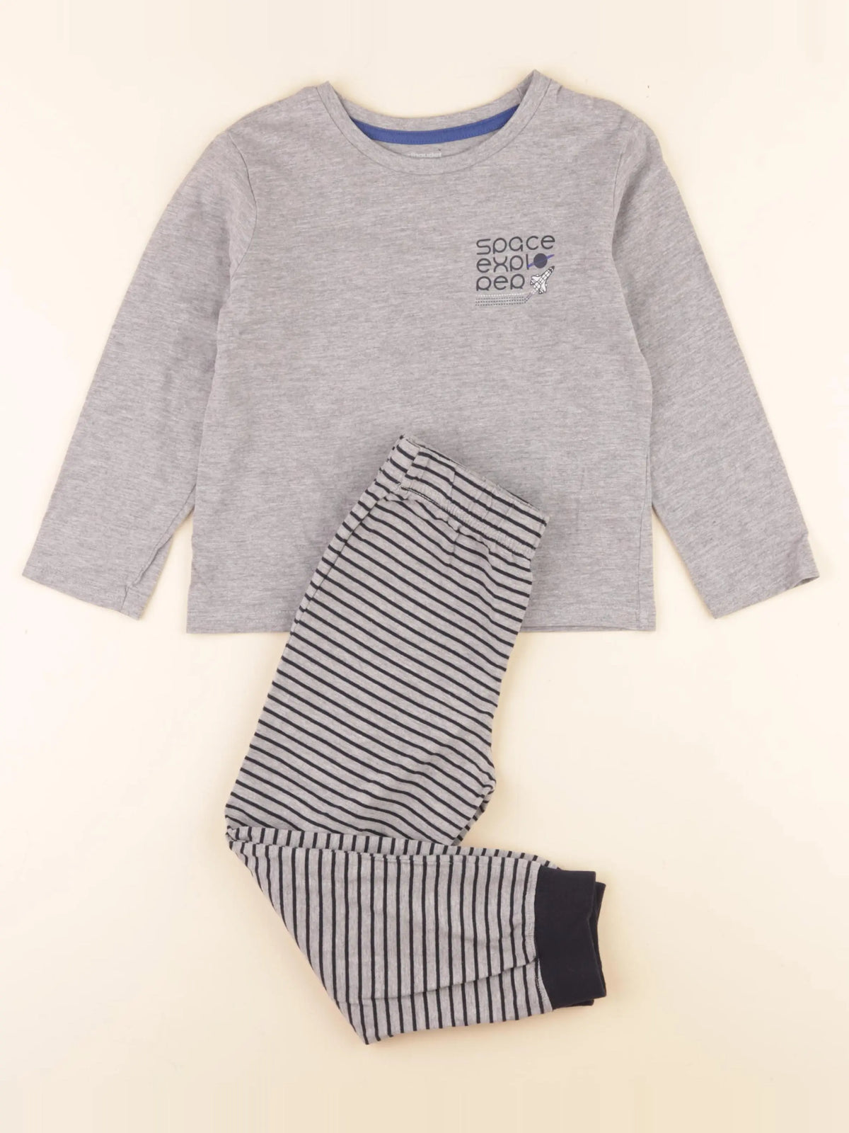 Vertbaudet - pyjama coton gris - 5 ans