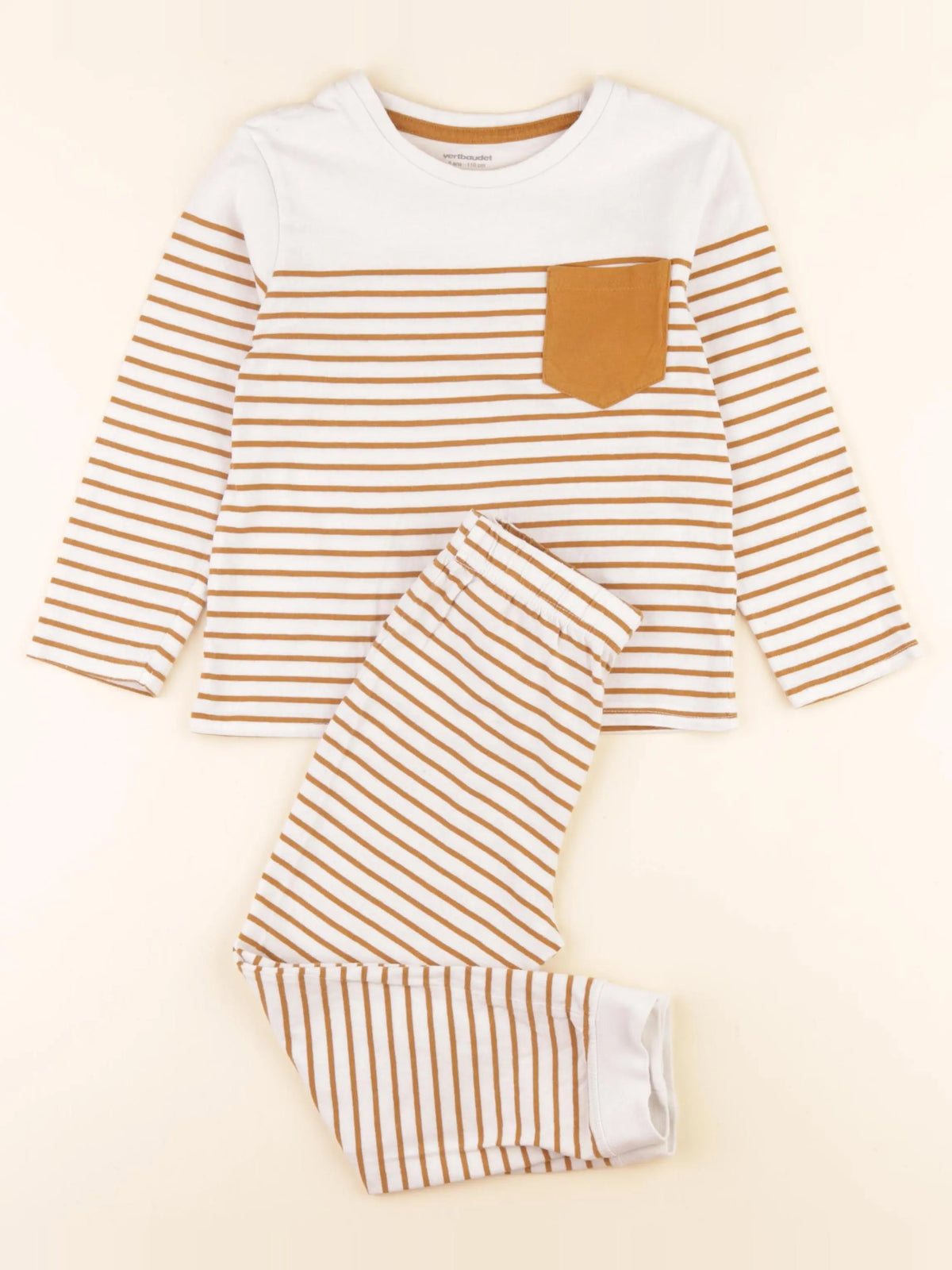 Vertbaudet - pyjama coton marron - 5 ans