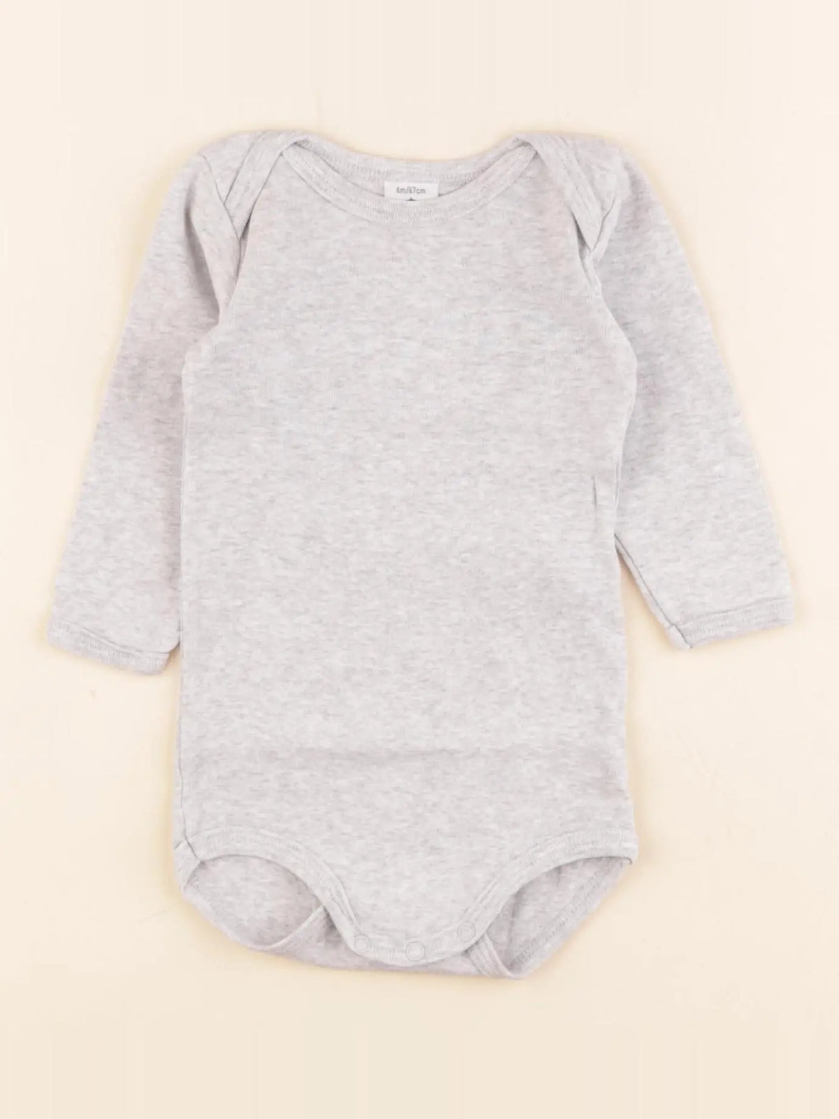 Petit Bateau - body gris - 6 mois